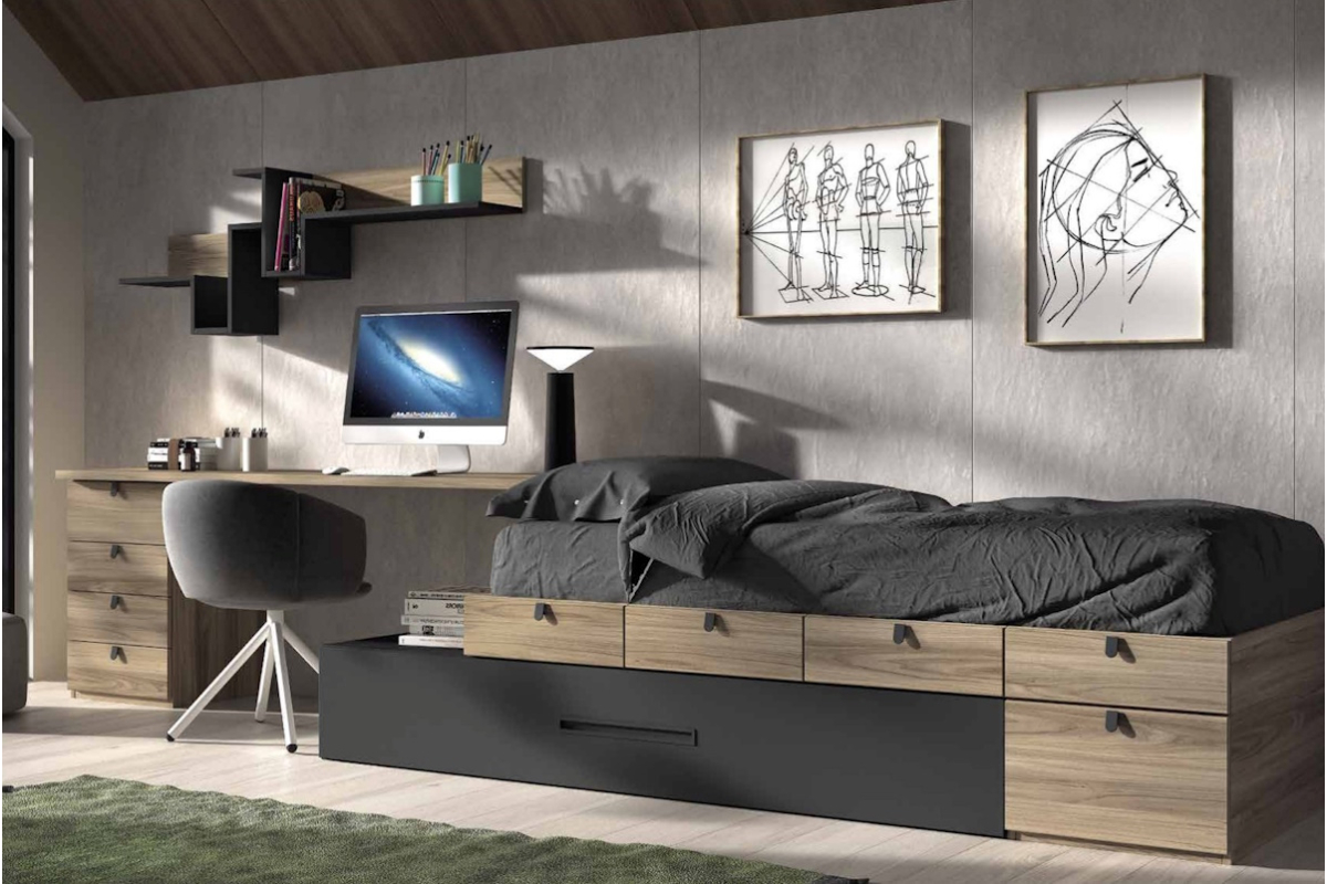 Dormitorio juvenil modular F-153 de Glicerio Chaves