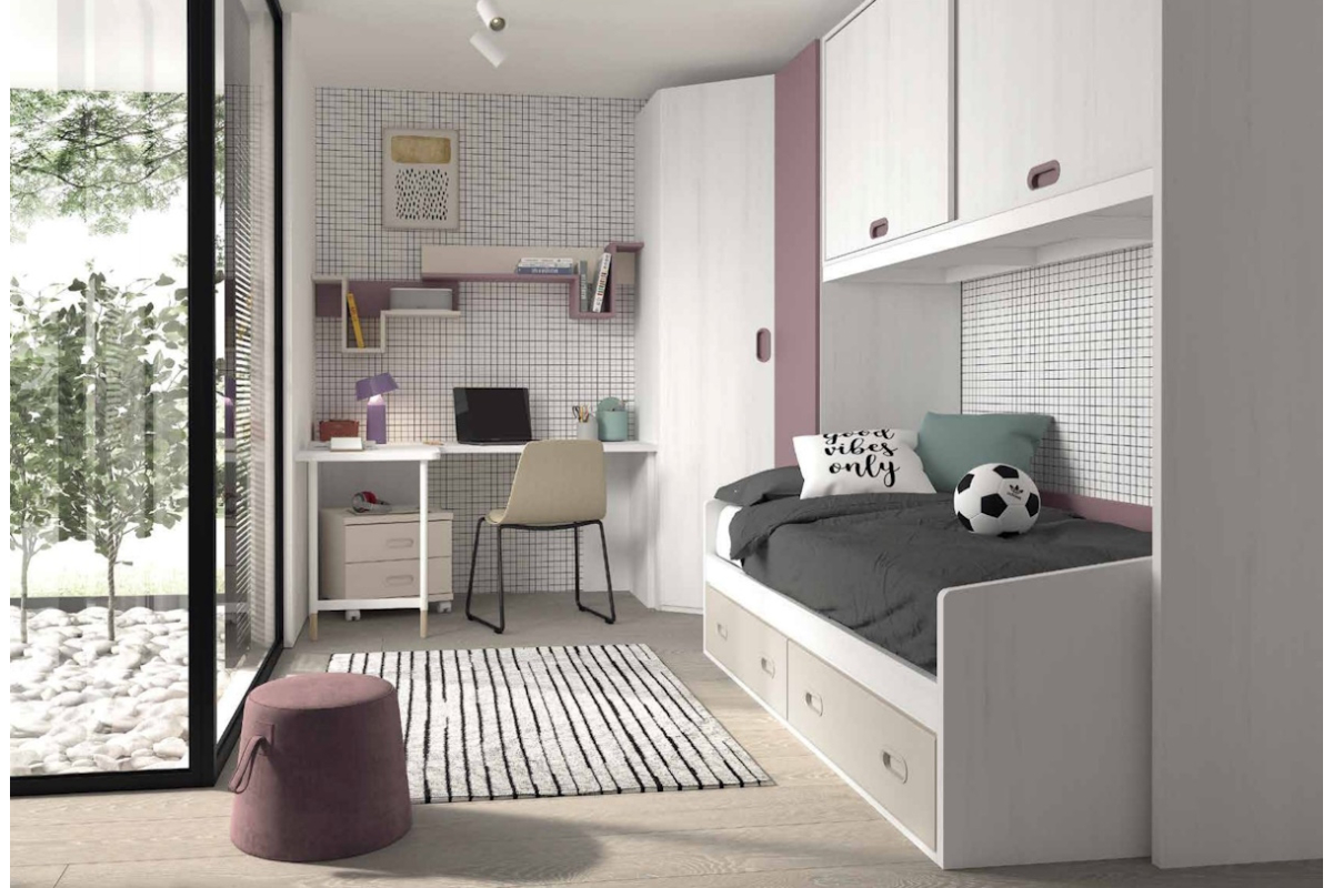 Dormitorio juvenil compacto de Glicerio F-112