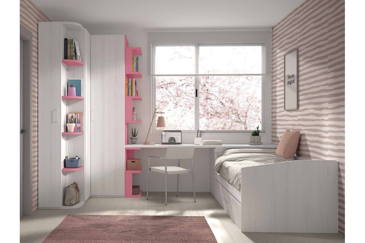 Dormitorio juvenil compacto de Glicerio F-111