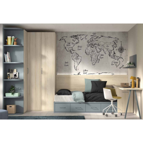 Dormitorio juvenil moderno con cama nido F-110 de Glicerio Chaves