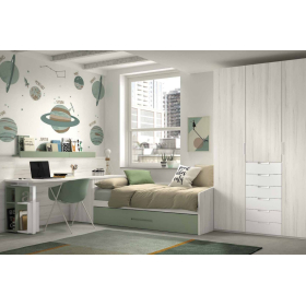 Dormitorio juvenil moderno con cama nido F-109 de Glicerio Chaves
