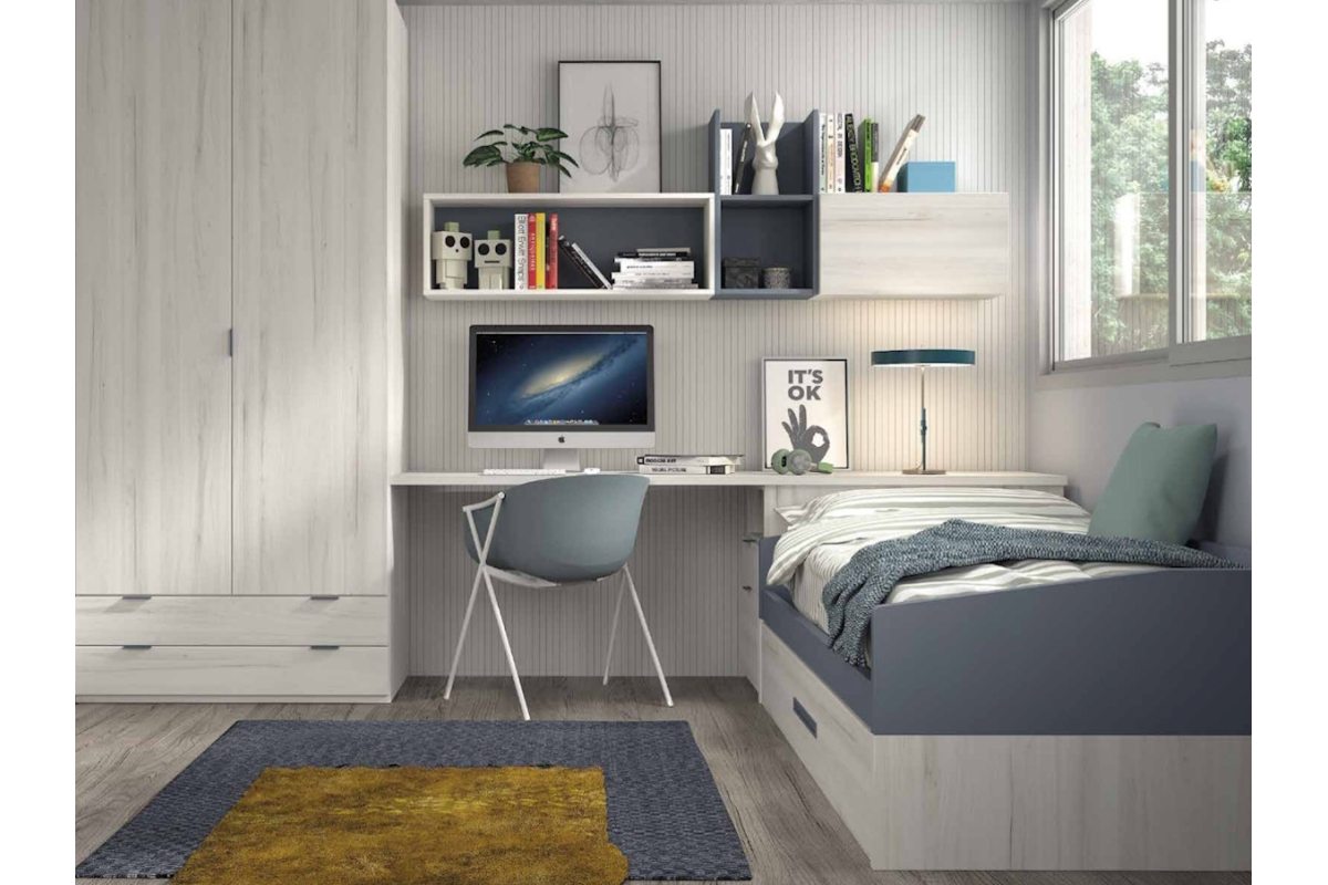 Dormitorio juvenil cama nido F-102 de la firma Glicerio Chaves