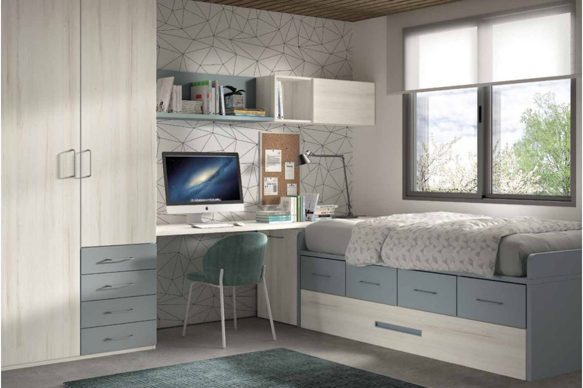 Dormitorio juvenil compacto de Glicerio F-025
