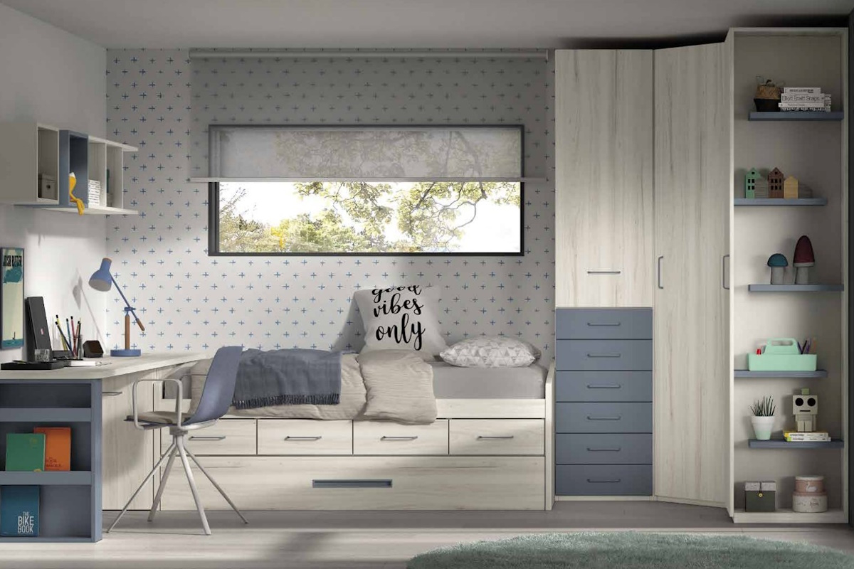 Dormitorio juvenil compacto de Glicerio F-023