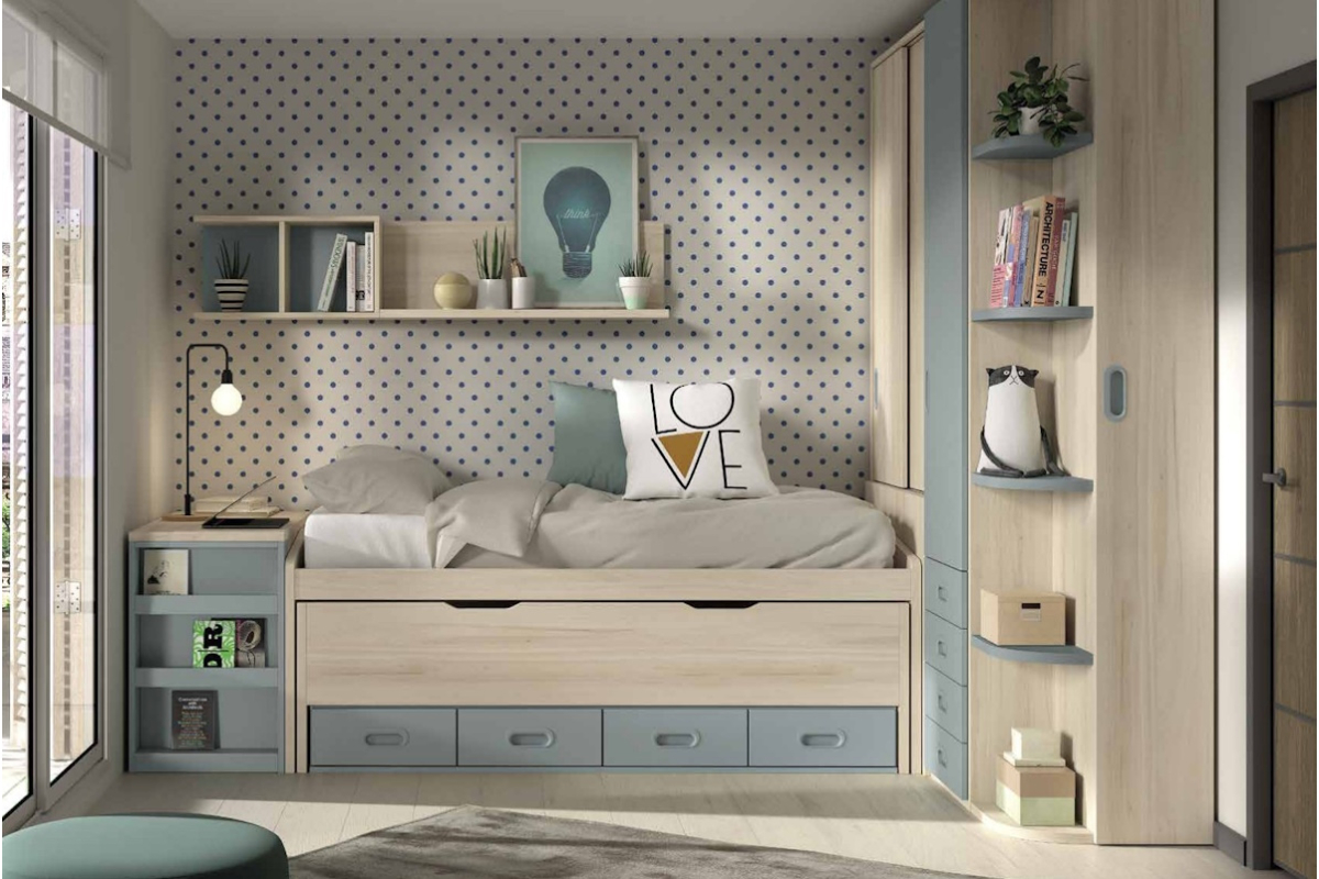 Dormitorio juvenil compacto de Glicerio F-017