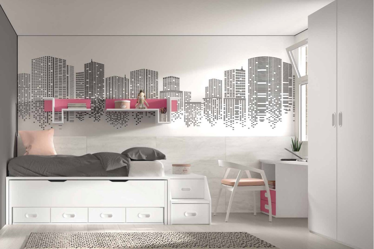 Dormitorio juvenil compacto de Glicerio F-016