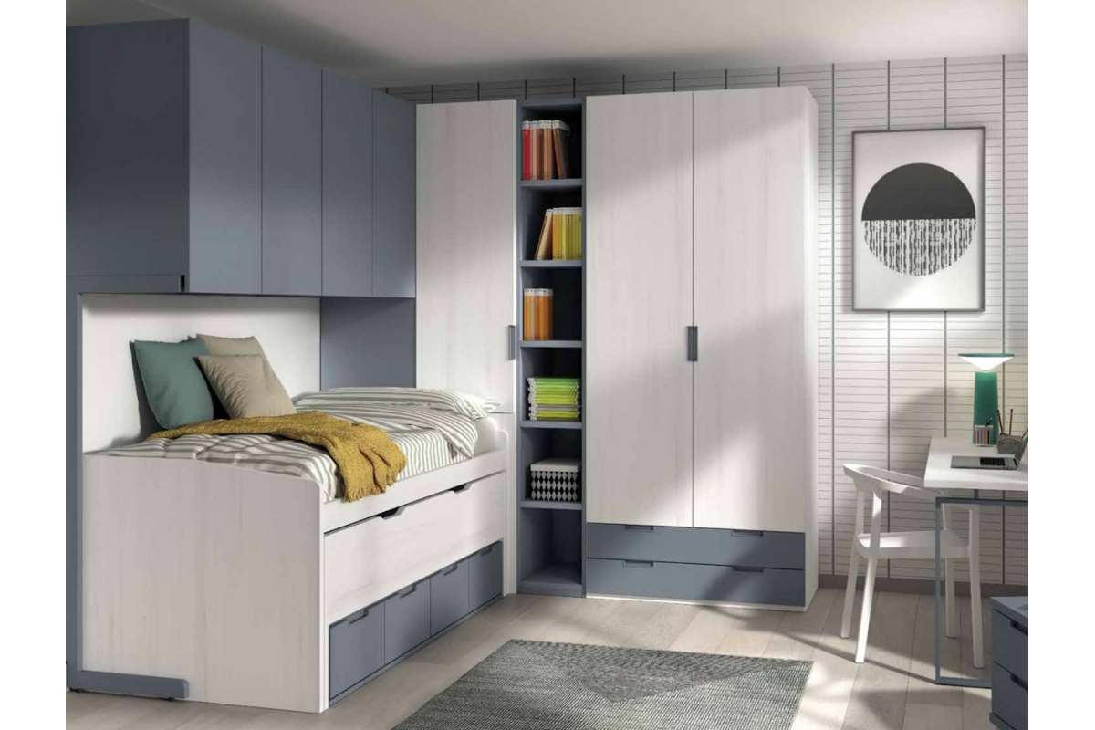 Dormitorio juvenil compacto de Glicerio F-014