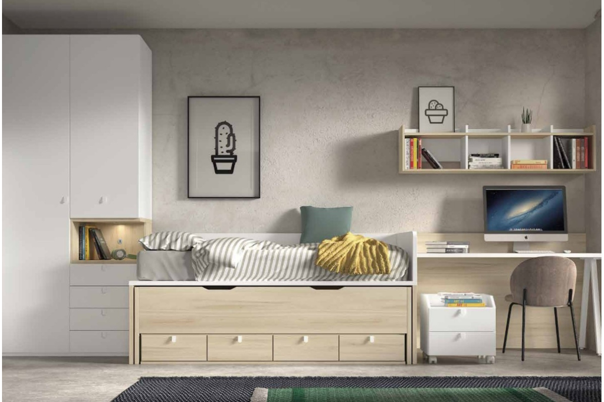 Dormitorio juvenil compacto de Glicerio F-011