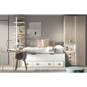 Dormitorio juvenil compacto composición F-004 de la firma Glicerio Chaves