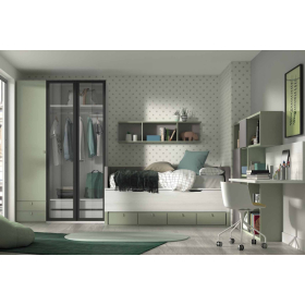 Dormitorio juvenil compacto composición F-003 de la firma Glicerio Chaves