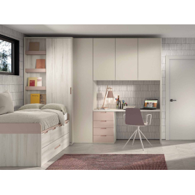 Dormitorio juvenil compacto composición F-002 de la firma Glicerio Chaves