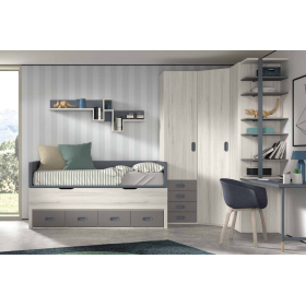 Dormitorio juvenil compacto F-001 de la Firma Glicerio Chaves