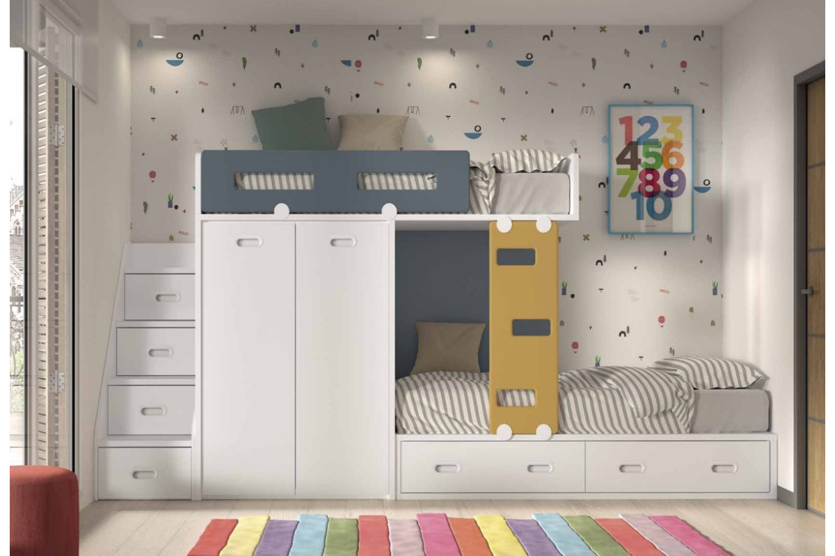 Dormitorio juvenil litera tren de Glicerio F-216