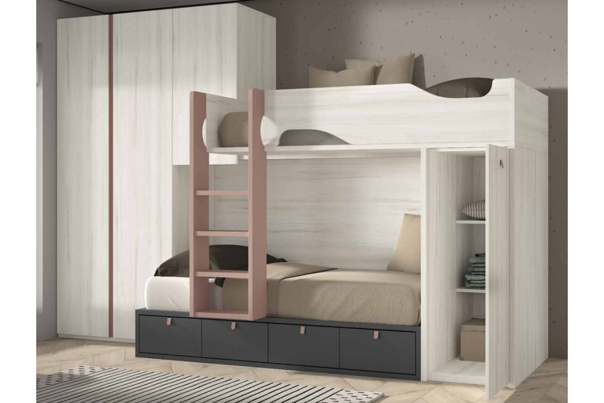 Dormitorio juvenil litera tren de Glicerio F-215