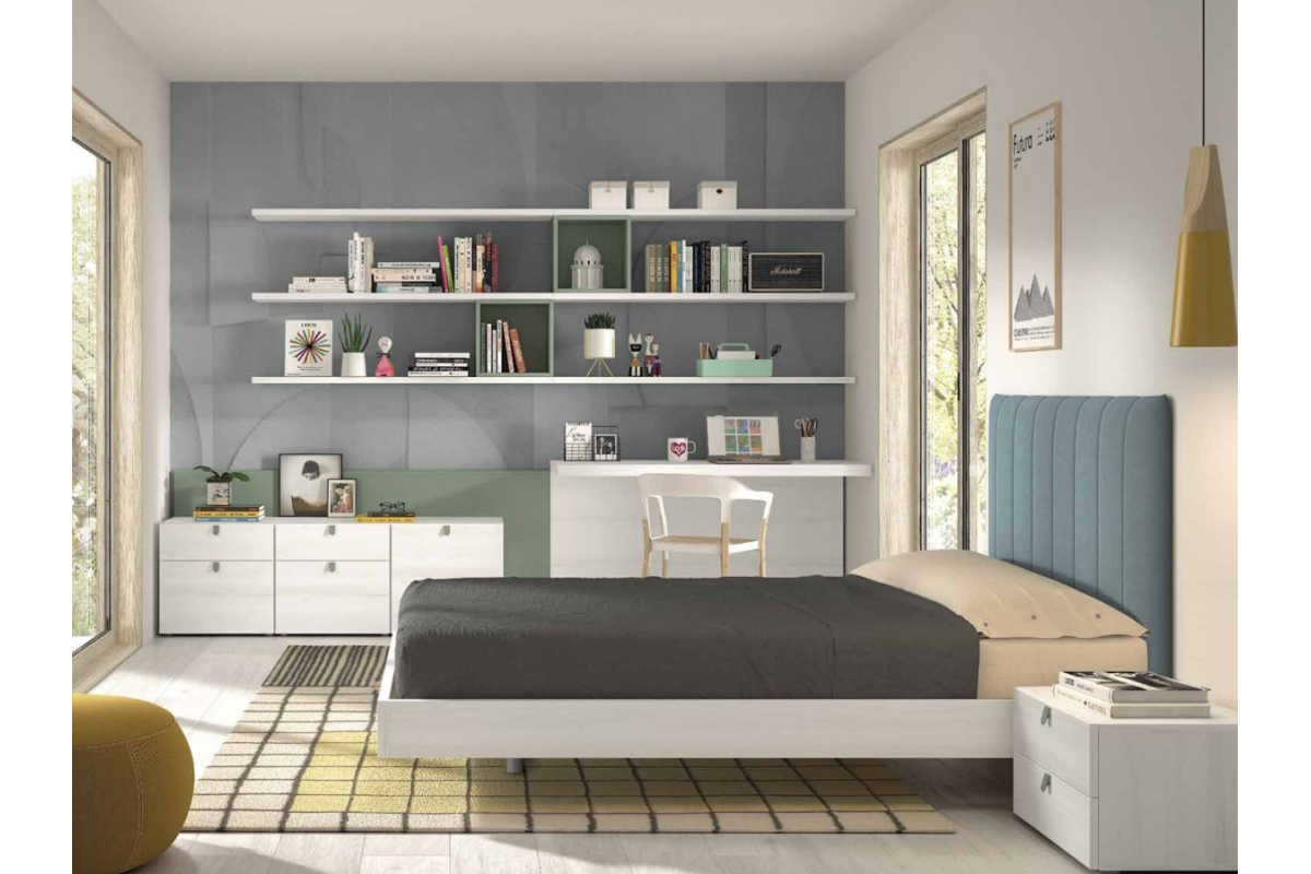Dormitorio juvenil camas individuales de Glicerio F-309