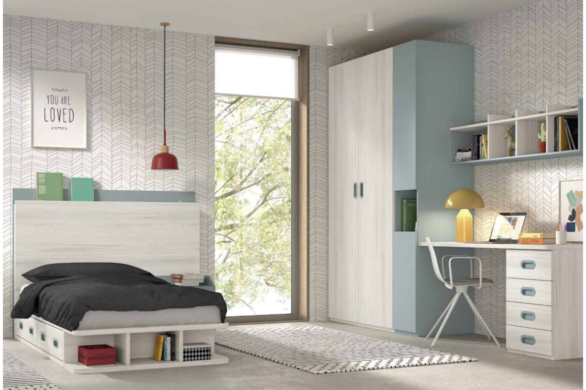 Dormitorio juvenil camas individuales de Glicerio F-305