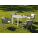 Conjunto de mesa y 4 sillas modelo siena para exterior