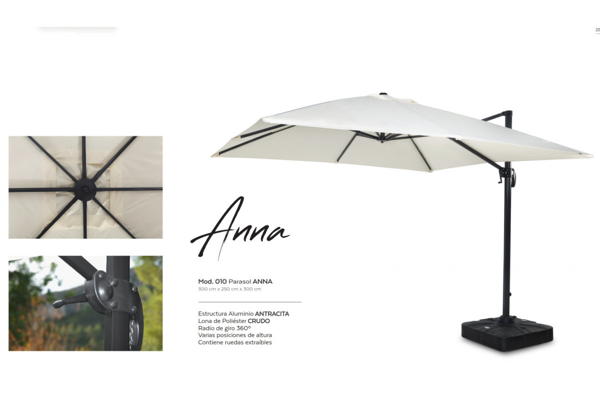 Parasol sombrilla modelo Anna para la terraza o el jardín de Arkimueble