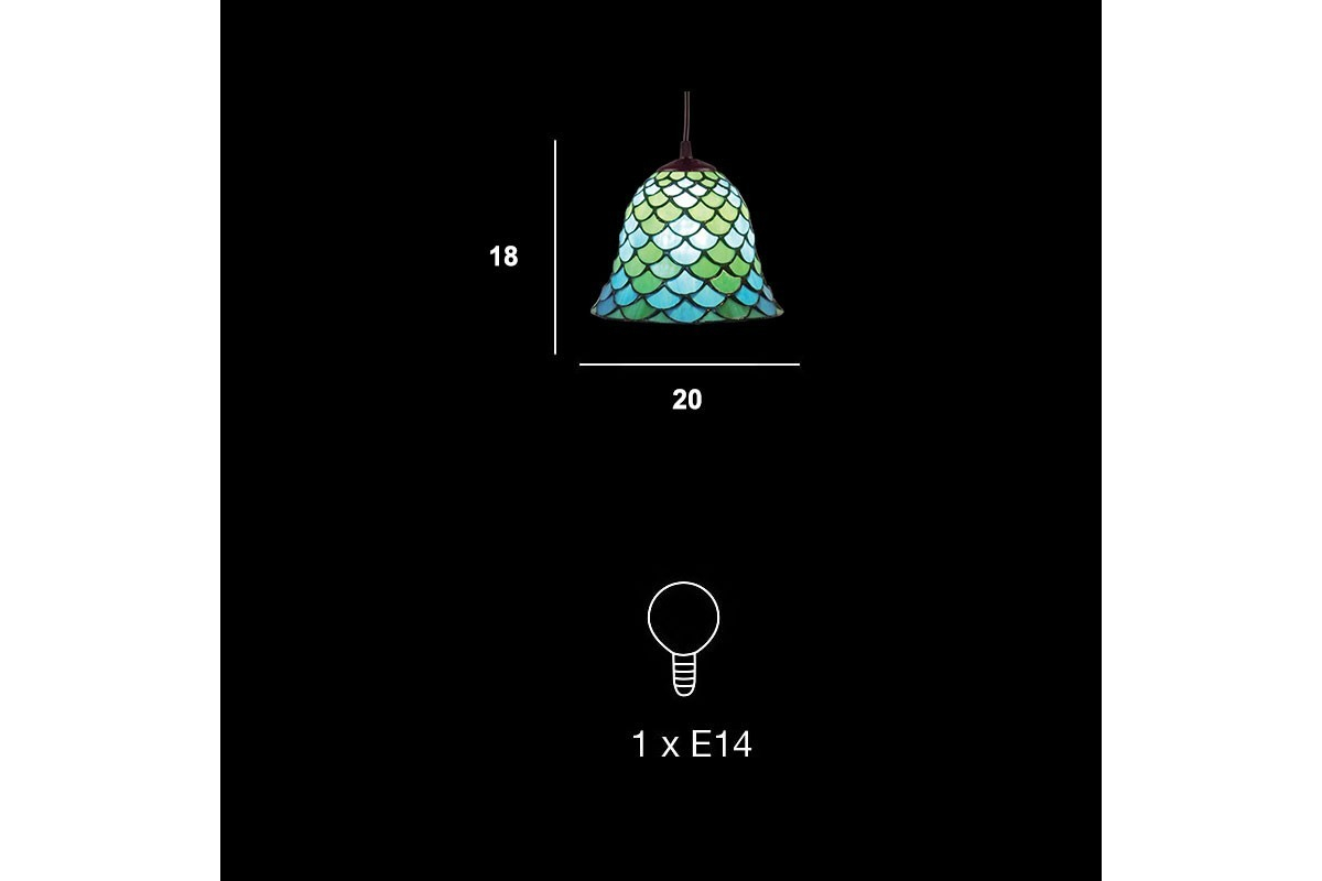 Lámpara de techo Tiffanys modelo 1978 de la firma Eskriss en Valencia