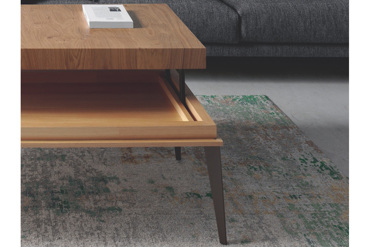 Detalle mesa de centro elevable modelo Demos XL de Indesan