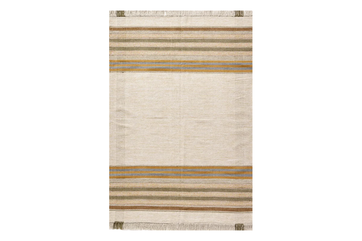 Alfombra hecha a mano modelo Kilim basic lines de la firma Kuatro Carpets