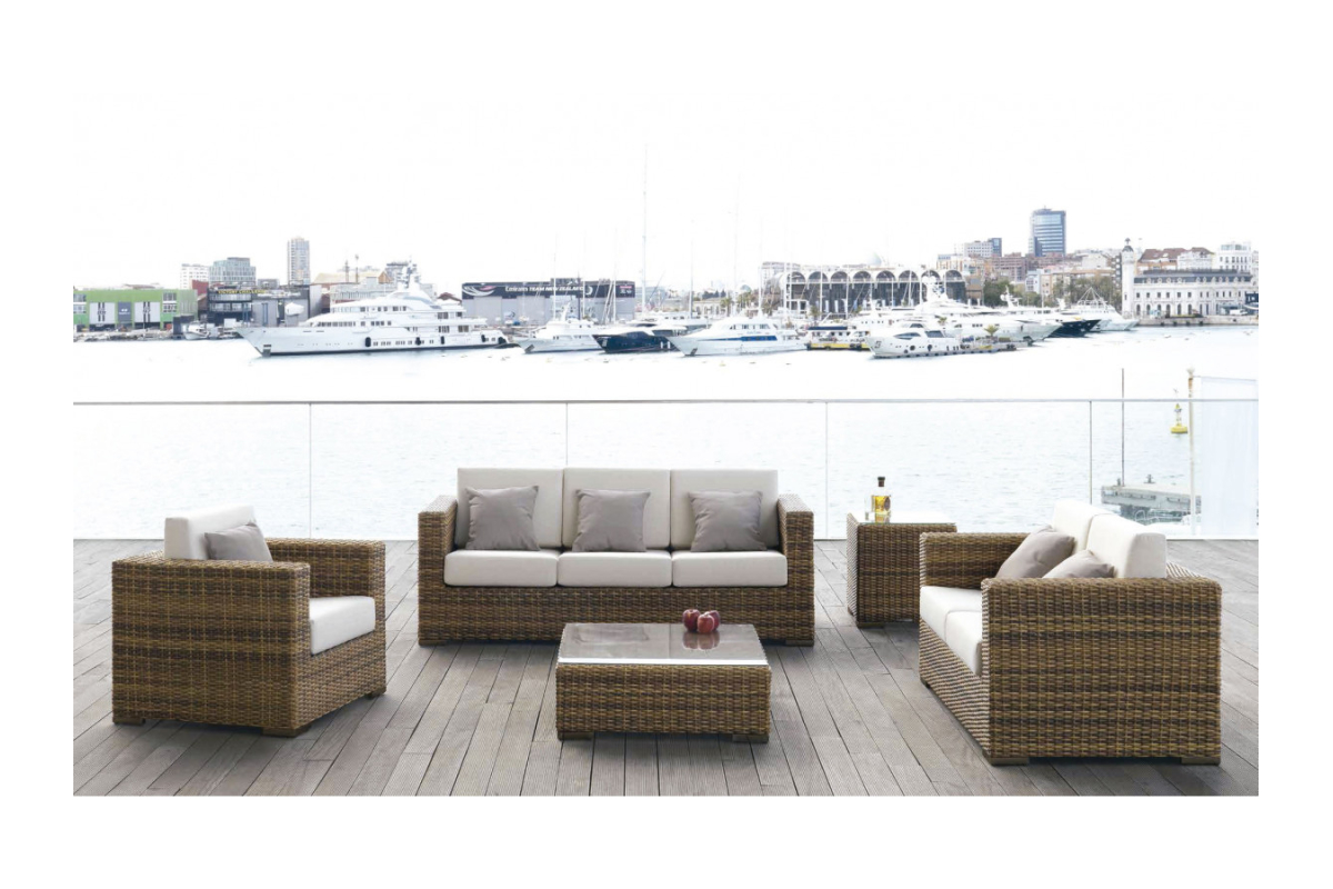 Sofá de tres plazas de jardín modelo Dakar 142 de la firma Arkimueble