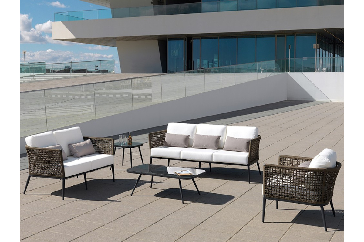 Sofá modelo Roma 122 para jardín y terraza de Arkimueble cuerda 03