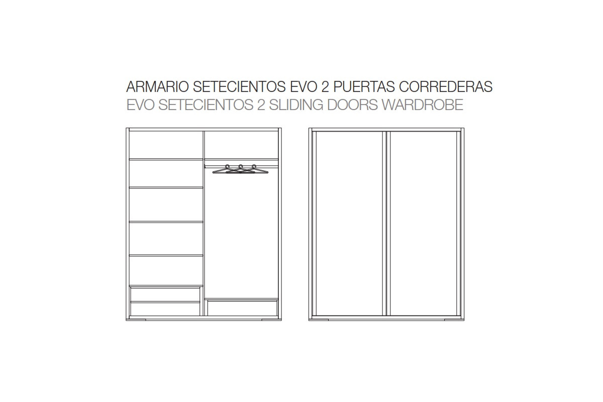 Armario de dos puertas correderas 700 de Monrabal Chirivella