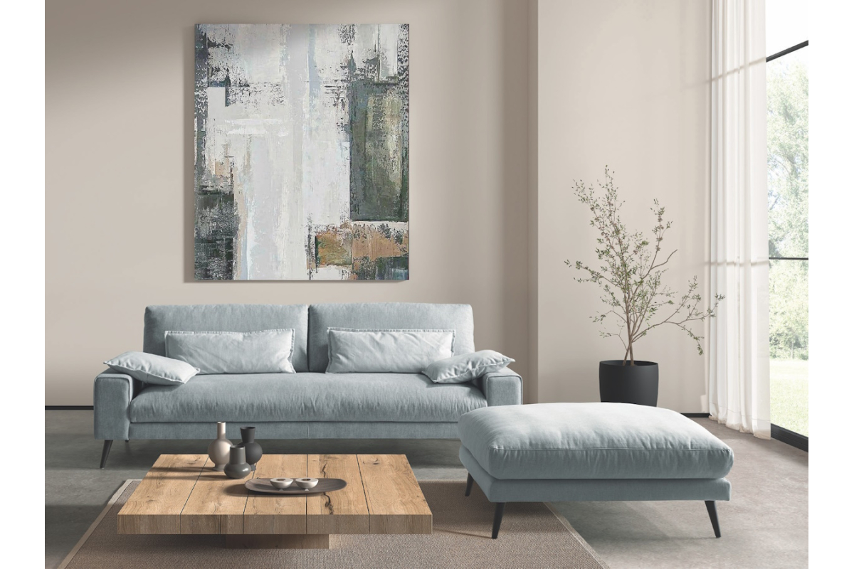 Sofá moderno modelo Dallas con asientos fijos con diseño minimalista de Pedro Ortiz