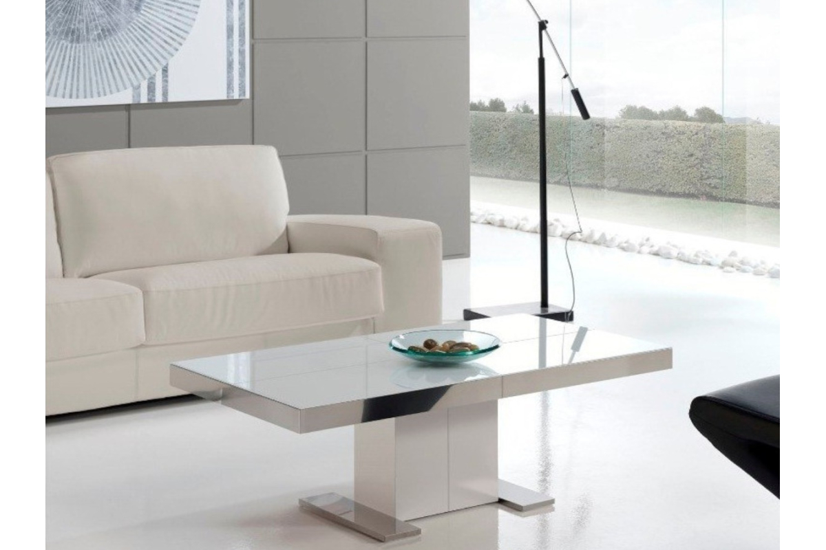 Mesa de centro elevable tapa cristal modelo intempo de Indesan