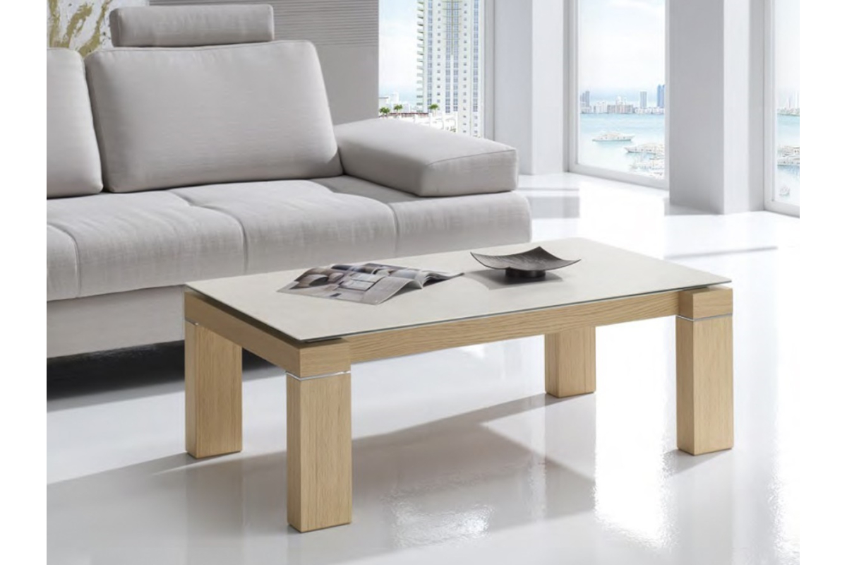 Mesa de centro elevable tapa porcelánico modelo Armonía de Indesan