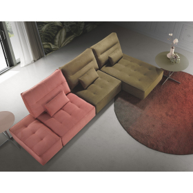 Sofá con chaiselongue moderno modelo Verónica con asientos fijos y con diseño minimalista de Afos Sofás