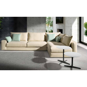Sofá con chaiselongue con diseño moderno modelo Firenze y asientos fijos de Eneas by Xirivella