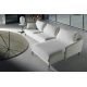Sofá con chaiselongue moderno París con diseño minimalista y asientos fijos de Eneas by Xirivella