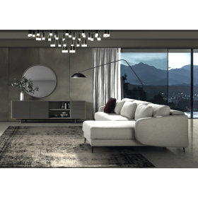 Sofá con chaiselongue moderno modelo Venice con diseño minimalista y asientos fijos de Eneas by Xirivella