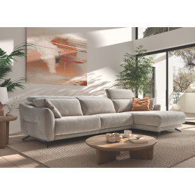 Sofá con chasielongue moderno modelo Alice con asientos de relax eléctricos con diseño minimalista de Pedro Ortiz