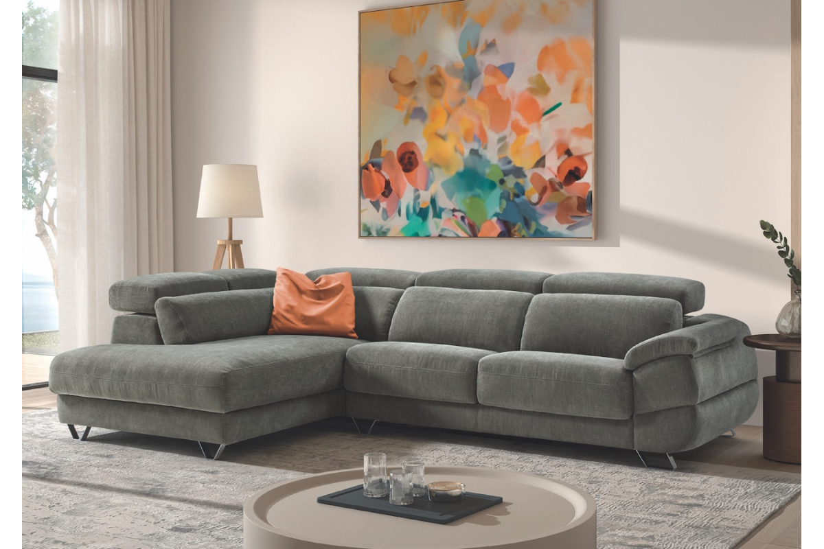 Sofá chasielongue con diseño moderno modelo Dálmata con asientos deslizantes de Pedro Ortiz