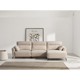 Sofá chaiselongue con diseño moderno modelo Lémur con asientos de relax eléctricos de Reyes Ordoñez