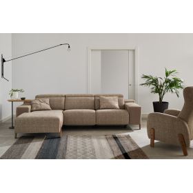 Sofá con chaiselongue moderno modelo Papúa con asientos de relax eléctricos de Reyes Ordoñez