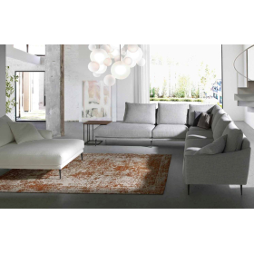 Sofá rinconera moderna modelo Paris con asientos fijos y con diseño minimalista de Eneas by Xirivella