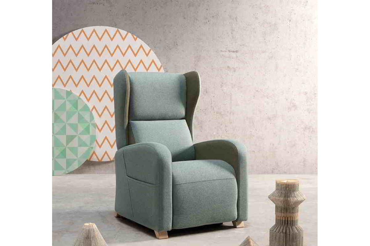 Sillón Orejero moderno de relax apertura manual o eléctrica modelo Happy de Reyes Ordoñez