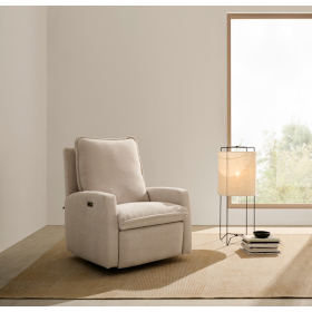 Sillón moderno de relax apertura eléctrica, giratorio y balancín modelo Nanna de Reyes Ordoñez