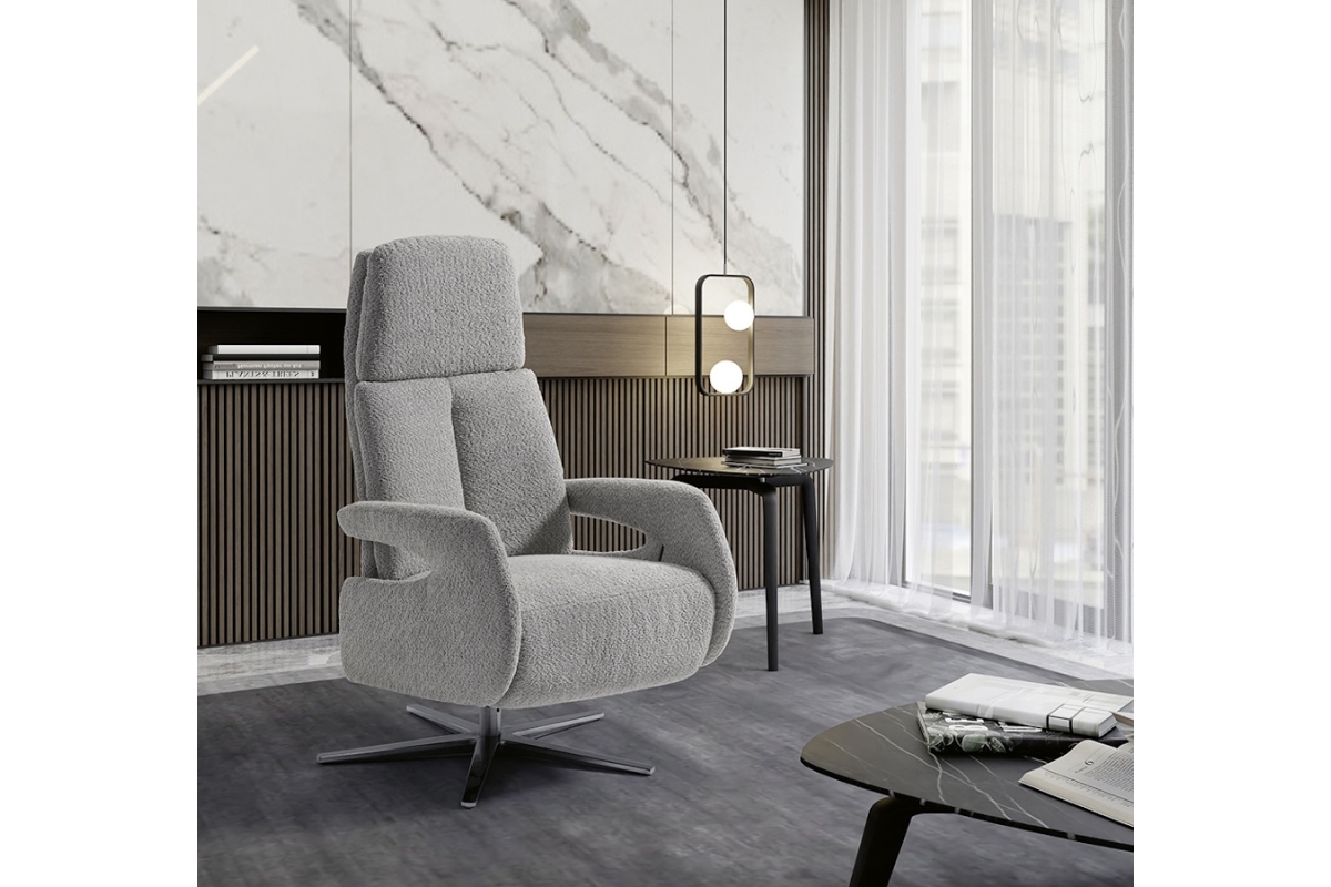 Sillón giratorio moderno de relax apertura manual o eléctrica modelo Black con diseño minimalista de Mopal Tapizados