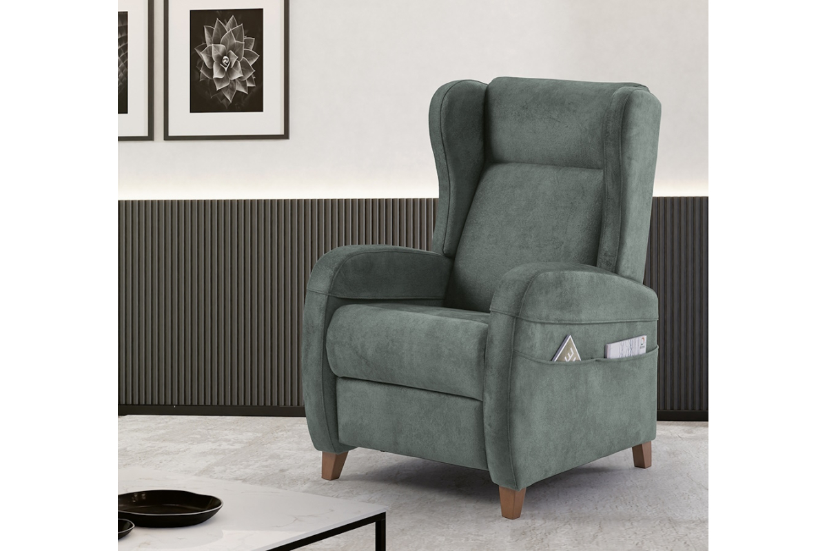 Sillón Orejero clásico de relax apertura  manual o eléctrica modelo Alexa de Mopal Tapizados