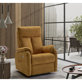 Sillón con diseño moderno de relax apertura motorizada y cabezal manual modelo Helen de Mopal Tapizados