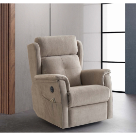 Sillón Orejero clásico de relax apertura manual o eléctrica modelo Milán de Mopal Tapizados