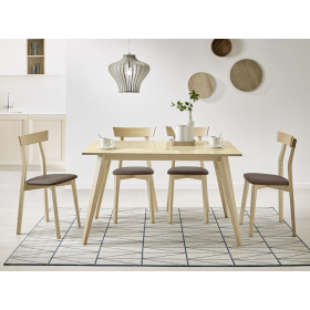 Mesa de cocina extensible moderna cristal modelo Nora de Velasco