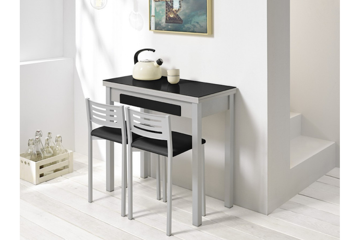 Mesa cocina de libro moderna cristal modelo Alba Libro de Cristal de Velasco