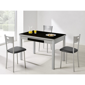 Mesa cocina extensible moderna cristal modelo Alba Cristal de Velasco