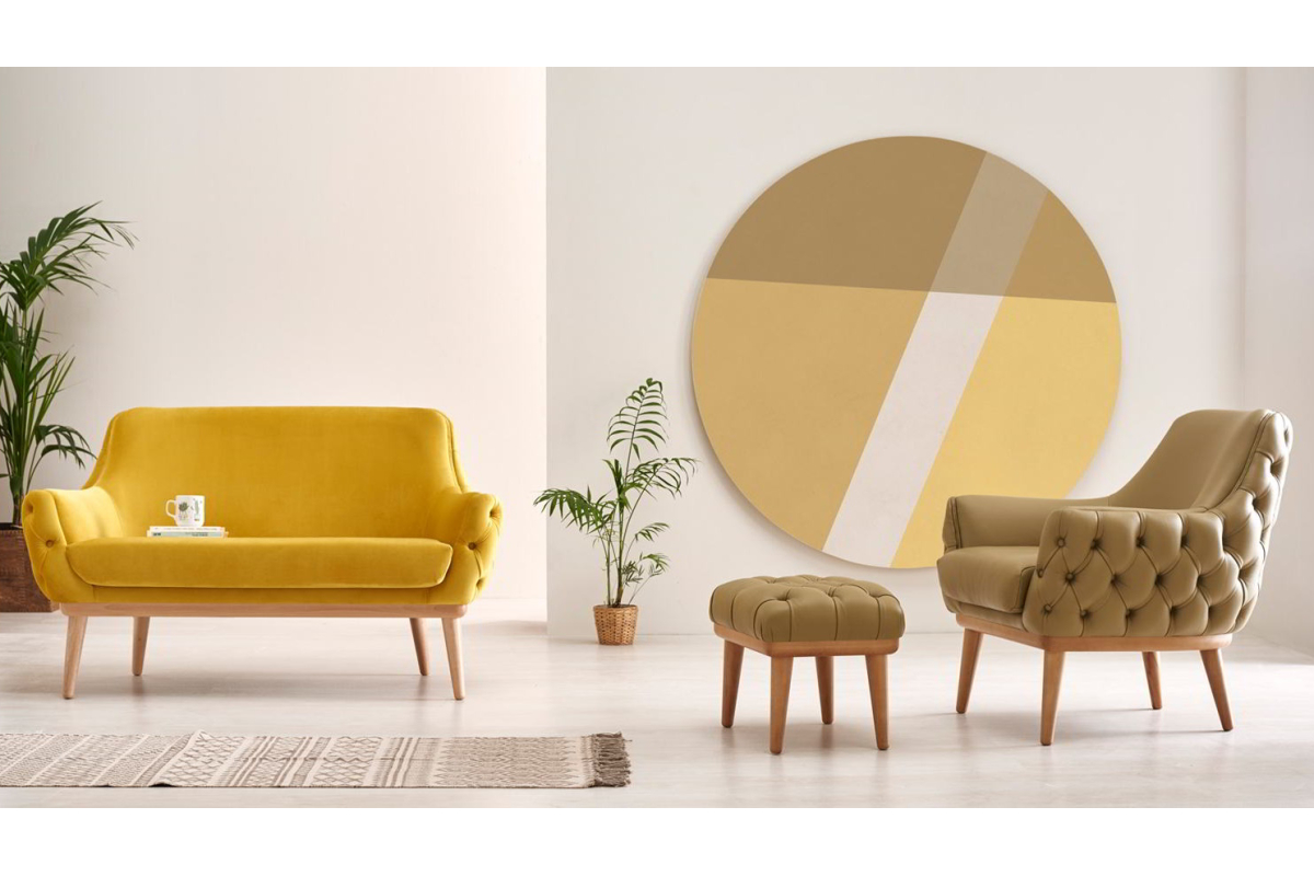 Butacas con diseño moderno modelo Moli Capitoné disponible con respaldo alto o bajo de Reyes Ordoñez